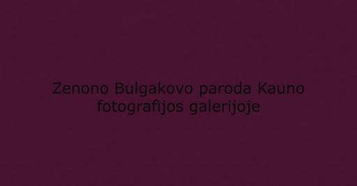 Zenono Bulgakovo paroda Kauno fotografijos galerijoje 18:00