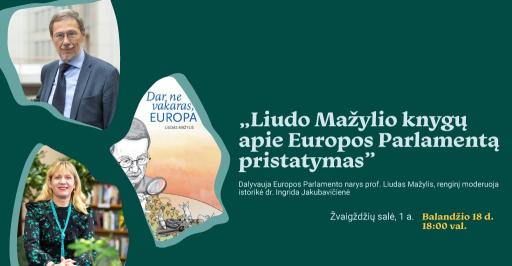 Liudo Mažylio knygų apie Europos Parlamentą pristatymas 18:00