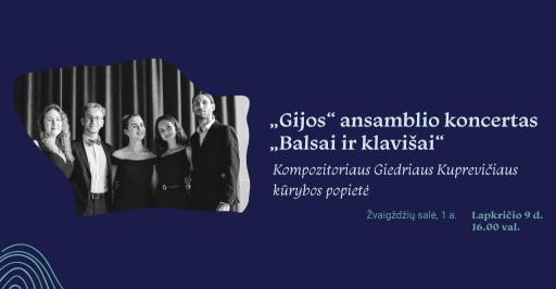 Jaunųjų muzikos profesionalų ansamblis „Gijos“ kviečia į išskirtinį koncertą „Balsai ir klavišai“ 16:00