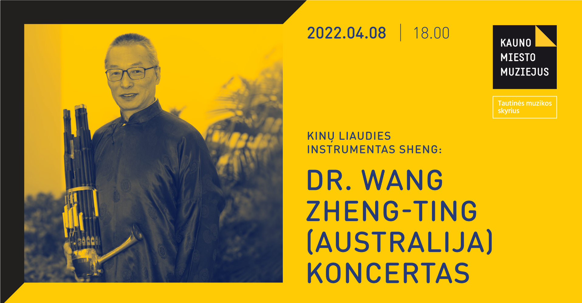 Kinų liaudies instrumentas Sheng: dr. Wang Zheng-Ting koncertas
